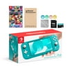 Nintendo Switch Lite Turquoise with Mario Kart 8 Deluxe, Mytrix 128GB MicroSD Card and Accessories NS Game Disc Bundle Best Holiday Gift
