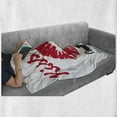 thumbnail image 6 of 30th Birthday Soft Flannel Fleece Throw Blanket, Kiss Me I'm 30 Slogan Words with Lips Hand Writing Stencil Art Print, Cozy Plush for Indoor and Outdoor Use, 70" x 90", White Black Red, by Ambesonne, 6 of 6