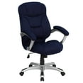 thumbnail image 2 of BizChair High Back Navy Blue Microfiber Contemporary Executive Swivel Ergonomic Office Chair with Arms, 2 of 8