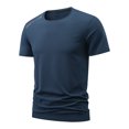 thumbnail image 5 of KPOPLK Men's Shirts Short Sleeve Quick Dry Lightweight T-Shirt Men Big and Tall Running Moisture Wicking Top Dark Blue 7XL, 5 of 7