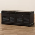 thumbnail image 4 of Baxton Studio Leo Modern and Contemporary Dark Brown Wood 2-Drawer Shoe Storage Bench, 4 of 20