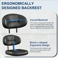 thumbnail image 3 of Armless Drafting Chair, Tall Office Chair no Wheels with Footrest Ring for Standing Desk, Small Faux Leather Executive Vanity Chair with Adjustable Height for Bar Counter Desk Black, 3 of 11