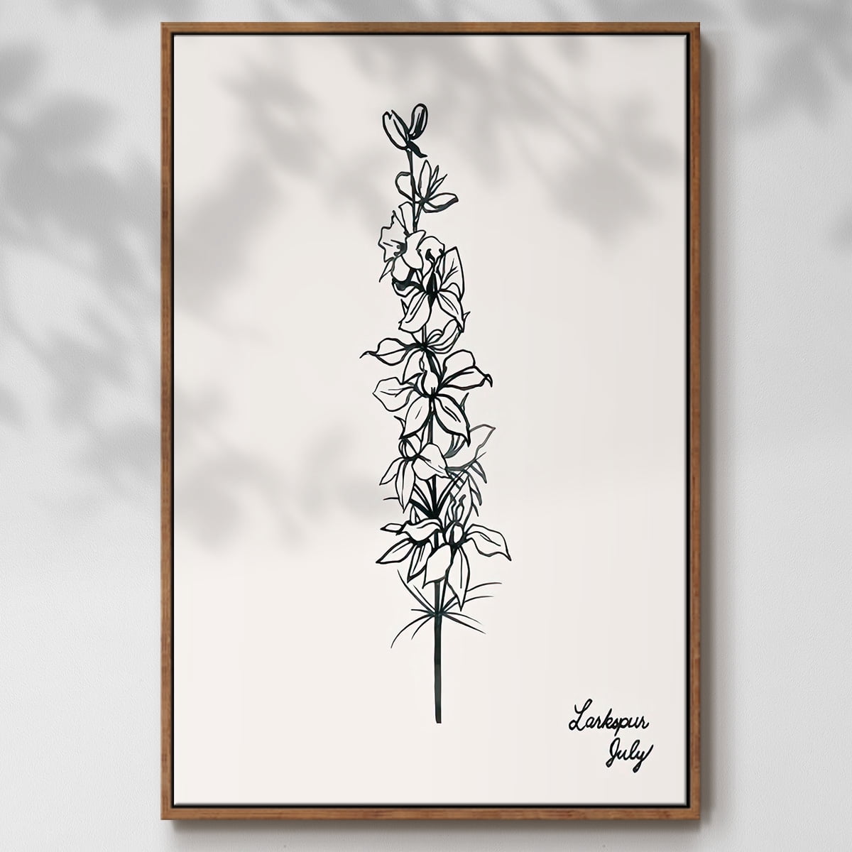 Annual Flowers VII - Framed Gallery Wrapped Holiday Canvas - 25 x 37 - Rosewood Frame