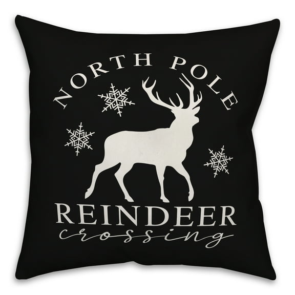 Creative Products North Pole Reindeer Crossing 18x18 Indoor / Outdoor Pillow