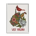 thumbnail image 4 of Stupell Industries West Virginia State Cardinal Detailed Floral Pattern Graphic Art White Framed Art Print Wall Art, Design by Valentina Harper, 4 of 5