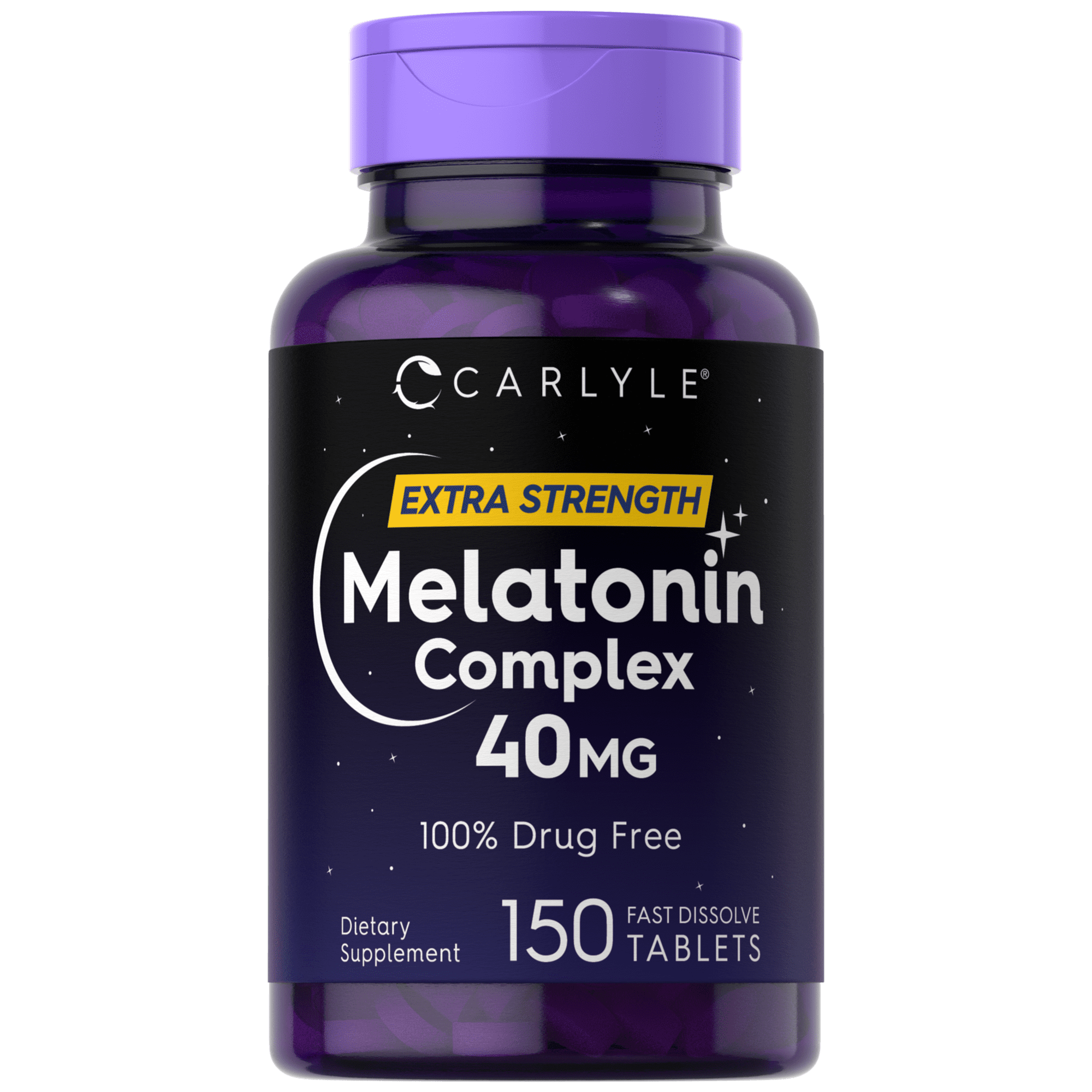 Melatonin Complex 40mg | 150 Fast Dissolve Tablets | with Ashwagandha and Chamomile | by Carlyle