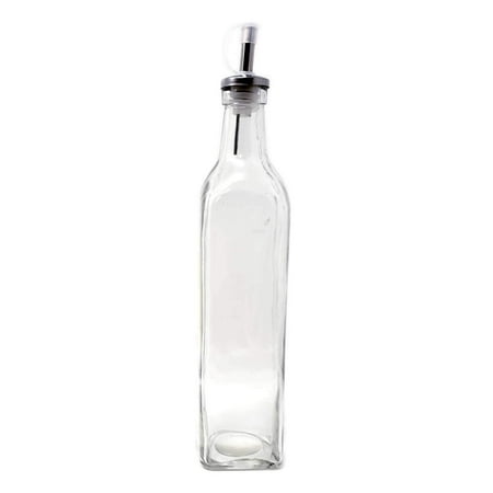 16oz Glass Olive Oil Dispenser Bottle with Pourer and Funnel for Oil Vinegar Cruet for