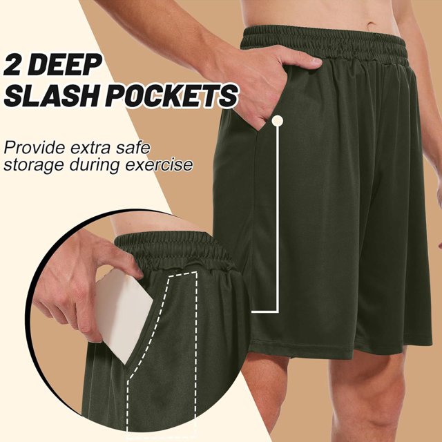 pstuiky Pantalones cortos de entrenamiento para hombre, Pantalones cortos con cordón y cintura elástica con bolsillos laterales para hombre Pantalones cortos para correr para hombre