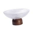 thumbnail image 3 of Frutero con pedestal, cesta de frutas, decoración moderna, base de madera, bandeja multiusos para guardar comida y refrigerios, soporte para platos pa Blanco, 3 of 9