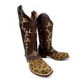 thumbnail image 5 of Women’s Genuine Leather Square Toe Leopard Print Cowboy Cowgirl Boot, 5 of 6