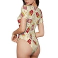 thumbnail image 3 of Naloa Cartoon Popcorn Women's Short-Sleeved Onesie, One-Piece Swimsuit for Parties, dates, clubs - XX-Large, 3 of 9