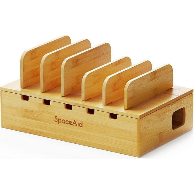 2025 Latest Model Bamboo Charging Station for Multiple Devices, Cell Phone