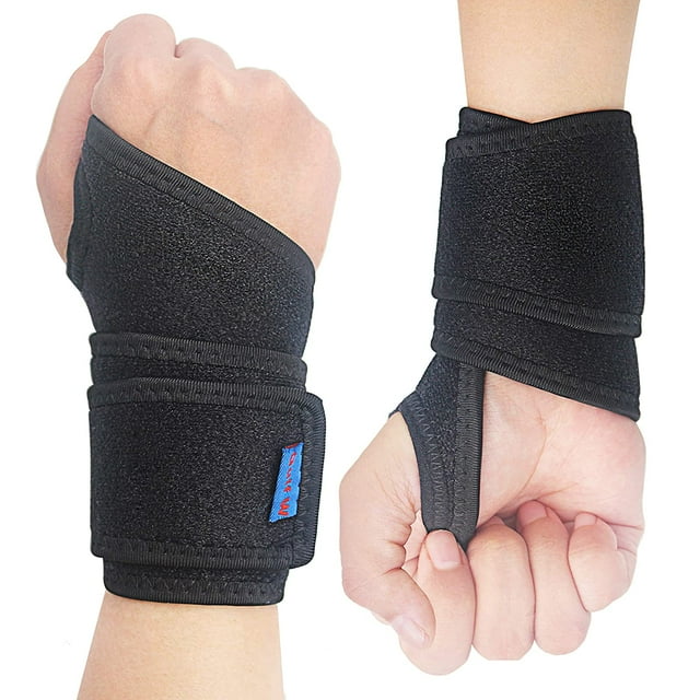 LAICAIW Lot de 2 Attelle de Poignet, Sangle de Poignet Ajustable Attelle de Poignet Réversible pour Protection Sportive/soulagement de la Douleur Due à la Tendinite/récupération après Canal Carpien/arthrite/blessure, Main Droite&Gauche Disponible