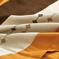thumbnail image 6 of Chezmoi Collection Maple 7-Piece Orange Brown Geometric Embroidery Pleated Striped Comforter Bedding Set, Queen Size, 6 of 9