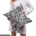 thumbnail image 4 of Ambesonne Black and White Fabric by the Yard Upholstery, Western Floral, 5 Yards, Black White, 4 of 4