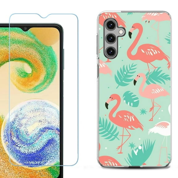 OneToughShield ® Compatible with Samsung Galaxy A15 5G, Shockproof Phone Case, with Tempered Glass Screen Protector - Flamingo