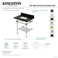 thumbnail image 4 of Kingston Brass KVPK30KASQB6 Templeton 30" Black Granite Console Sink with Acrylic Legs and Shelf (8-Inch, 3-Hole), Black Granite/Polished Nickel, 4 of 4