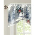 thumbnail image 5 of Christmas Snowflake Bird Snowman Window Curtain Living Room Kitchen Cabinet Tie-up Valance Curtain Rod Pocket Valance, 5 of 6