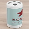 thumbnail image 1 of Austin Ceramic Toothbrush Holder, Texas Wording with a Star State Country Symbolic Design, Decorative Versatile Countertop for Bathroom, 4.5" X 2.7", Ruby Pale Seafoam, 1 of 4