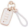 thumbnail image 1 of Key Fob Cover Compatible with Fit for Hyundai 2020 2021 2022 Sonata Santa Fe Tucson Bling Key Case Protection Shell with Keychain Case Holder Protector,1,white, 1 of 6
