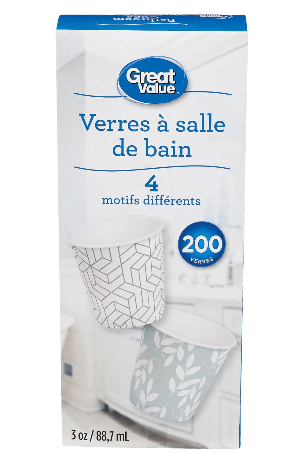 Great Value Bathroom Cups, 200 Cups