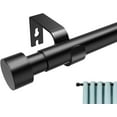 thumbnail image 1 of AIR-Curtain Rods for Windows 72 to 144 Inch, 1'' Diameter Adjustable Curtain Rod With Cylindrical End Cap (Black, 180-365cm), 1 of 4