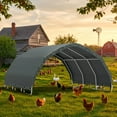 thumbnail image 4 of Mellcom 10'x10' Corral Shelter, Heavy Duty Round Style Canopy, Waterproof and UV Resistant Cover for Agricultural Storage,Gray, 4 of 8