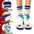 thumbnail image 4 of CYBIBO 3D Knit Animal Socks, Cute Animal-Themed Soft Handmade Crochet Socks for Women Men, Warm Cotton Cozy Warm Floor Socks for Winter Indoor, Funny Gift Socks, Blue Polar Bear, 4 of 5