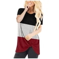 thumbnail image 3 of Mittory Women's T Shirts Short Sleeve Color Block/Solid Tops Casual Summer Tees Casual Blouse, 3 of 7