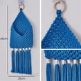 thumbnail image 5 of Handwoven Cotton Tassels Wall Hanging Basket Organizers Pocket For Dried Flower Mail Holder Nursery Home Decoration Wall Hanging Basket（Blue）, 5 of 5
