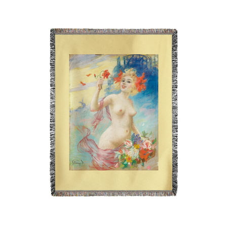 etude de Nu pour le Vachalcade Vintage Poster (artist: Grun, Jules Alexandre)  c. 1897 (60x80 Woven Chenille Yarn