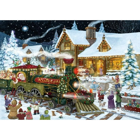 Whistle Stop Christmas Card - Set of 15 by Vermont Christmas Company