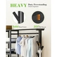 thumbnail image 4 of HOKEEPER 650lbs Capacity Free Standing Closet Organizer with Shelves Coat Rack Heavy Duty Clothing Rack for Hanging Clothes Closet Storage Wardrobe Garment Rack with Wood Shelves for Bedroom Black, 4 of 8