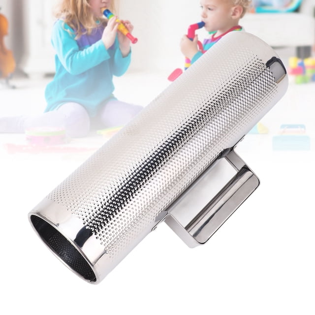 Metal Guiro Shaker, Stainless Steel Shell Clear Bright Sound Metal Guiro Instrument Open Design for Concert