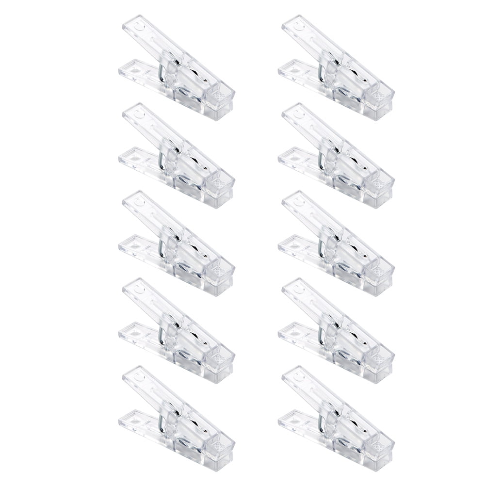 500 Pcs Clear Plastic Alligator Clips - Strong Grip, Invisible Design For Office, DIY, Kitchen