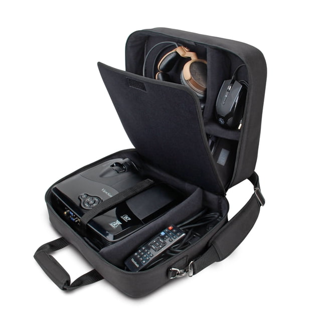 Funda de transporte para proyector USA Gear, resistente a los arañazos, negra