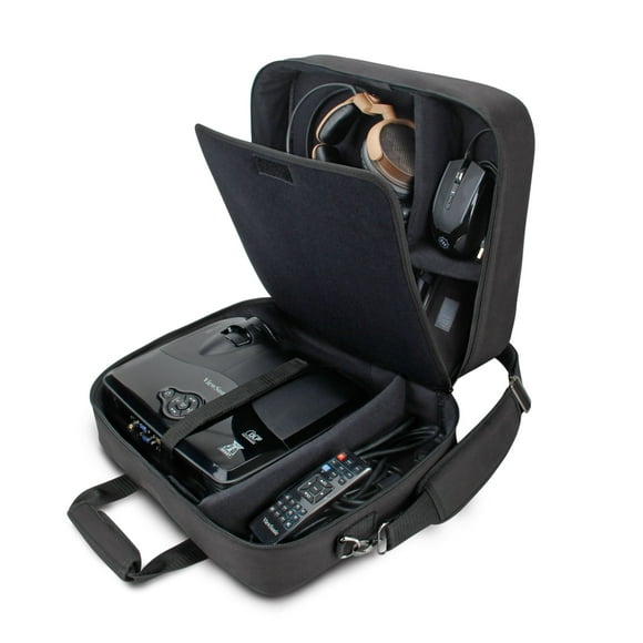 Funda de transporte para proyector USA Gear, resistente a los arañazos, negra