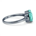 thumbnail image 2 of Solitaire Oval Ring Black Tone Paraiba Tourmaline CZ 925 Sterling Silver Size 4, 2 of 6