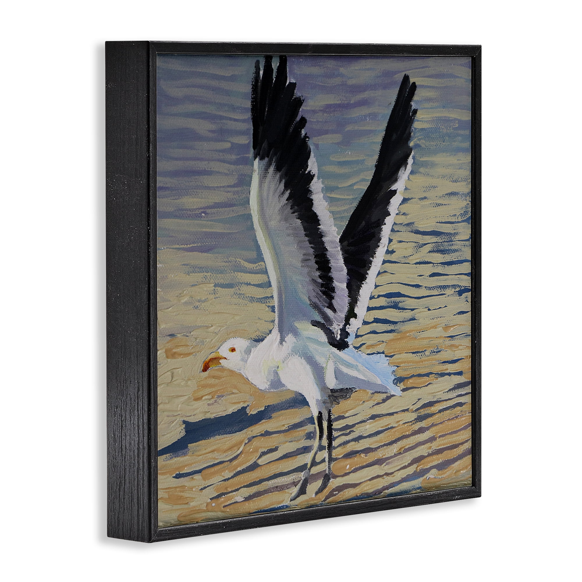 Stupell Industries Seagull Taking Flight Black Framed Giclee Art, design by Violeta Vollmer