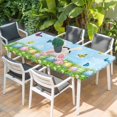 thumbnail image 2 of Easter Table Cloths for 4 Foot Rectangle Tables, Spring Colorful Easter Eggs Bunny Butterfly Blue Patio Waterproof Elastic Fitted Tablecloths, Washable Rectangular Table Cover for Camping, 2 of 8