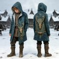 thumbnail image 2 of Gyexs Kids Boys Jesus Hoodies Norse Mythology Printed Jackets Outdoor Winter Jacket Coat Light Blue 9-10 Years, 2 of 6