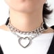 thumbnail image 2 of Gargantilla punk de cuero sintético MILAKOO, collar ajustable con dije de círculo o corazón para mujer, 2 of 5