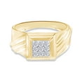thumbnail image 3 of AFFY Men's 1/4 CT. T.W. Square Round Cut Natural Diamond Slant Band Ring In 14K Yellow Gold Over Sterling Silver (0.25 Cttw, J-K Color, I2-I3 Clarity), Ring Size-9.5, 3 of 5