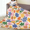 thumbnail image 6 of Zufioo Groovy Daisy Flowers Fleece Blanket Queen Size,Plush Bed Blanket,Ultra Soft Throw Blanket,Plush Fuzzy Cozy Blanket Perfect for Bed,Couch-40"x30", 6 of 7
