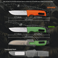 thumbnail image 3 of Fixed Blade Knife 3.7" 5Cr15 Steel, Plastic Sheath, PP/TPR Handle. Multi-Use for Camping & Outdoor., 3 of 10