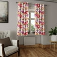 thumbnail image 2 of Ambesonne Floral Grommet Curtain, Retro Flowers Wild Botany, 50"x120", Peach Fuchsia and Dark Coral, 2 of 5
