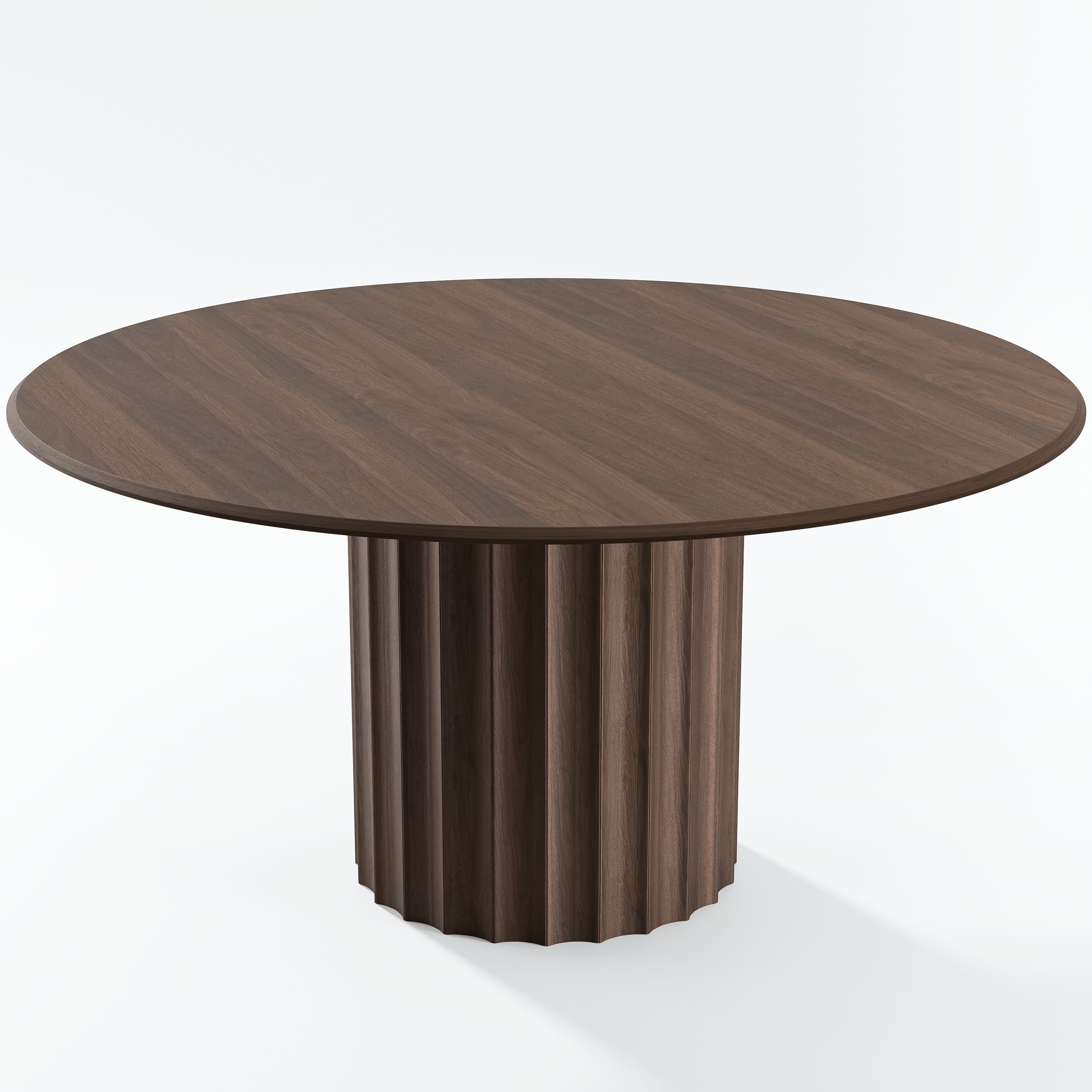 46 in. Soild Wood Walnut Dining Table Round Kitchen Table