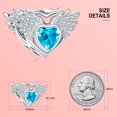 thumbnail image 3 of March Birthstone Charms for Charms Bracelet, Angel Wings 925 Sterling Silver Love Heart Bead Pendant Birthday Christmas Jewelry Gift for Women, 3 of 6