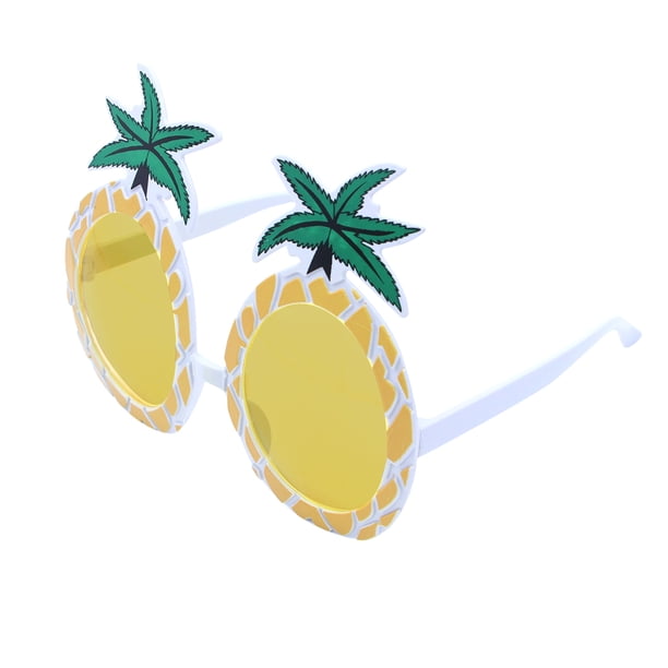 GAXIRE Gafas de piña con forma de fruta hawaiana, novedad para fiesta luau en la playa, decoración para fiesta luau hawaiana (amarillas)