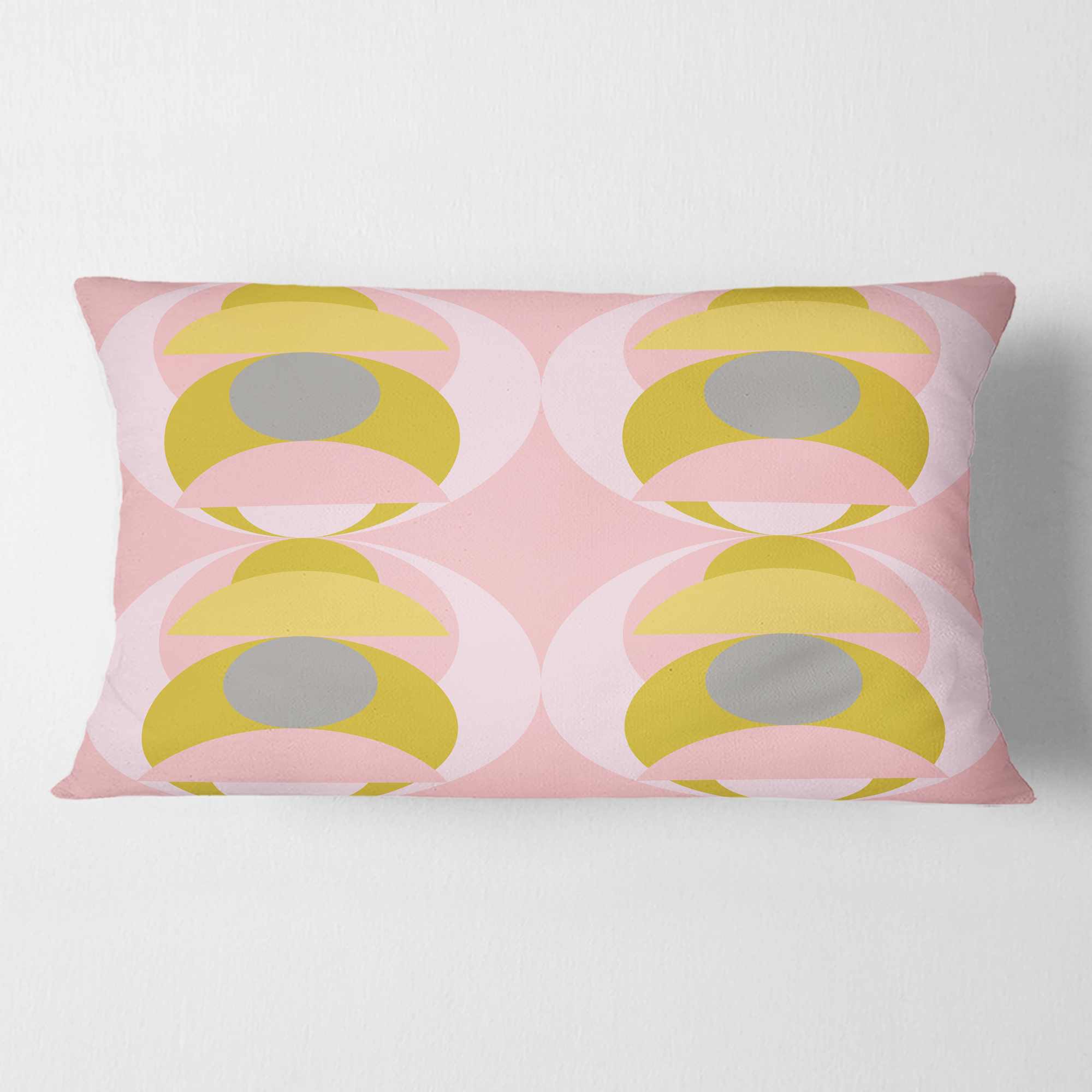 Designart Retro Pastel Circular Pattern IV' Mid-Century Modern Throw Pillow - 12x20